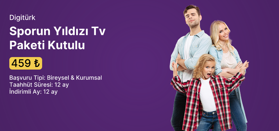  Digiturk Eğlence Paketi Hediyeli Sporun Yıldızı Tv Paketi Kutulu
