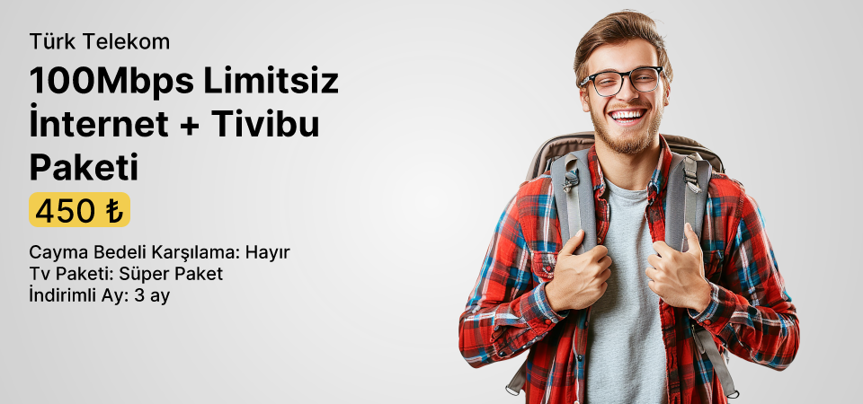 100Mbps Limitsiz İnternet + Tivibu Paketi