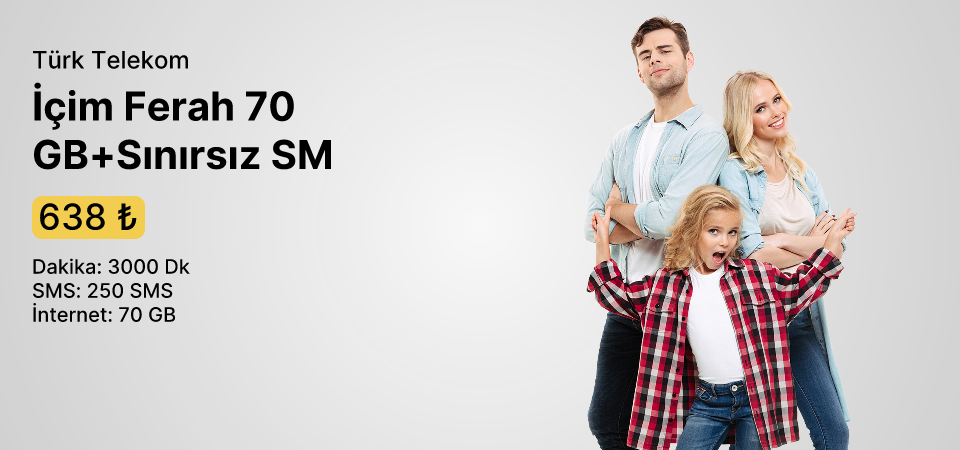 Türk Telekom İçim Ferah 70 GB Sınırsız Sosyal Medya